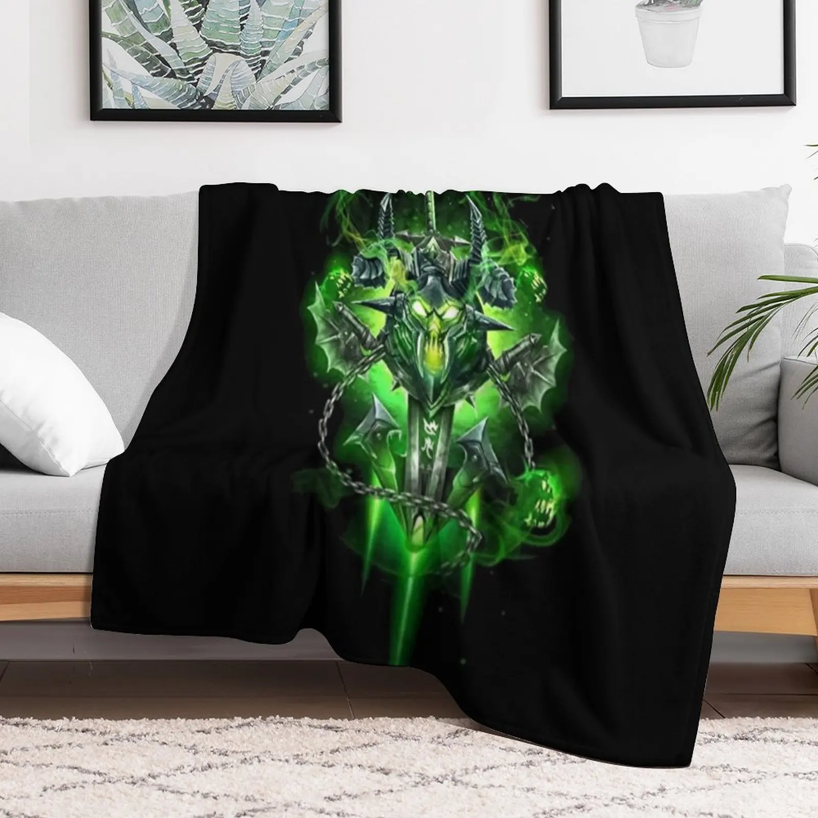 Unholy Death Knight Design Throw Blanket