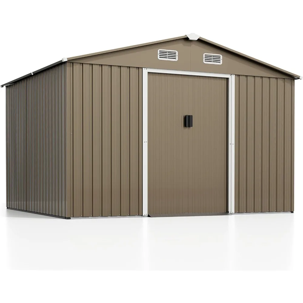 

Kurapika 10 X 8 Ft Outdoor Waterproof Storage Shed, Large Garden Tool Shed with Ventilation and Lockable Sliding Door