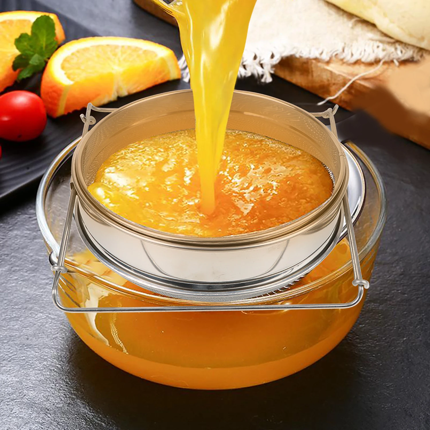 Stainless Steel Double-Layer Honey Filter Screen Beekeeping Retractable Filter Residue Tool Juice Flour Strainer Sifter Sieve