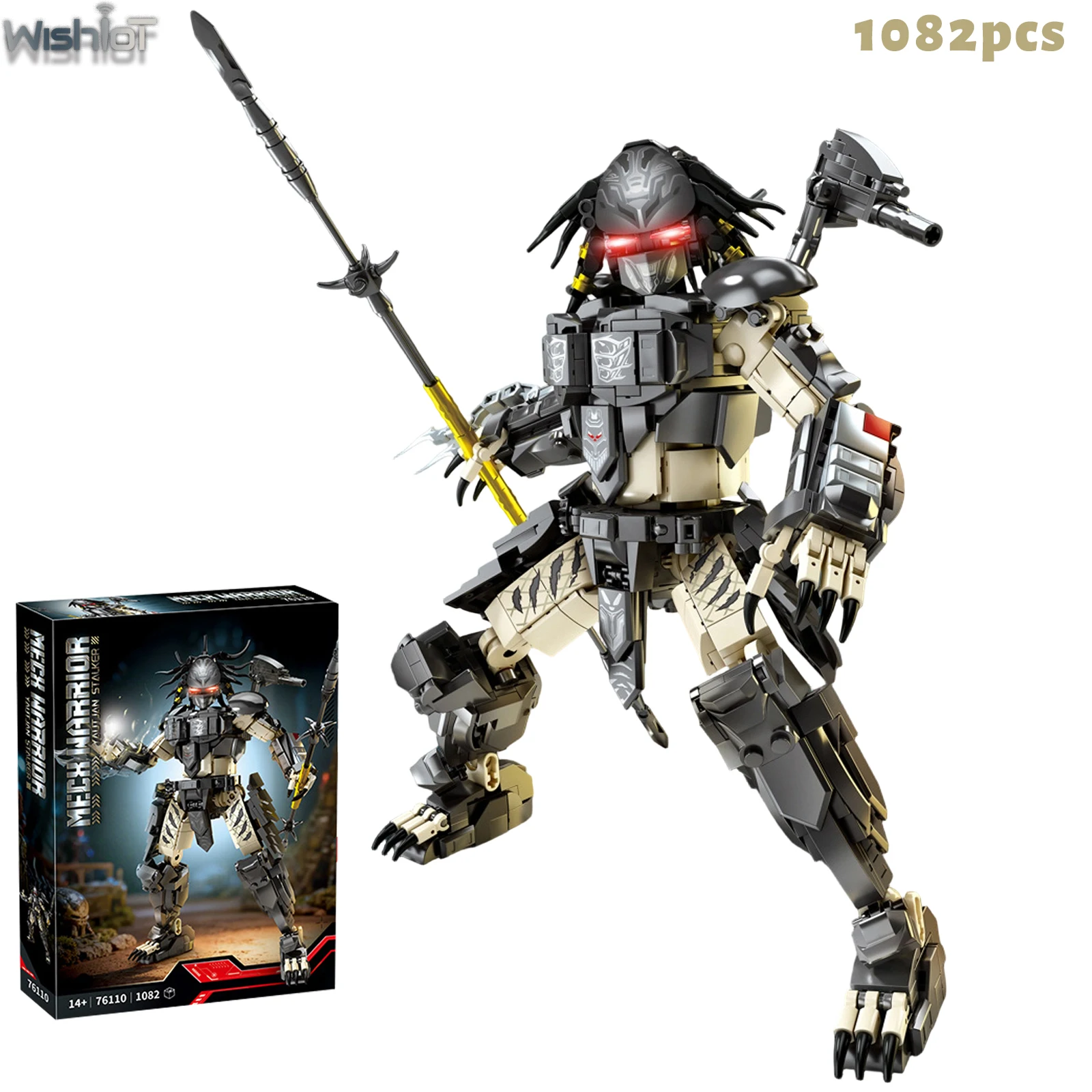 

1082 шт., строительные блоки Alien Mecha Warrior, фигурка монстра Alien Beast, модель, сборная игрушка, настольные украшения, креативные подарки для мальчиков