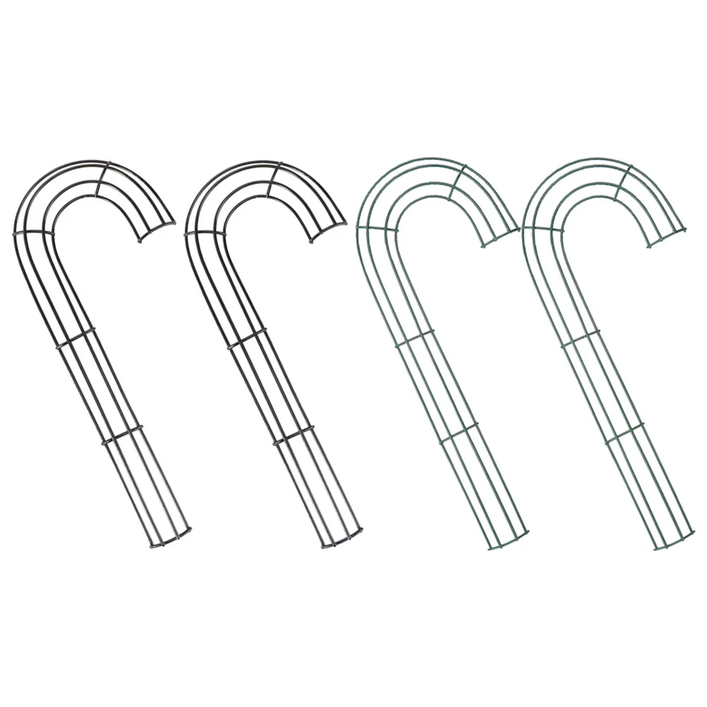 4 Pcs Garland Crutch Wreath Hoop Party Frame Cane Shaped Rack DIY Form Supplies Making Tool Metal Flower