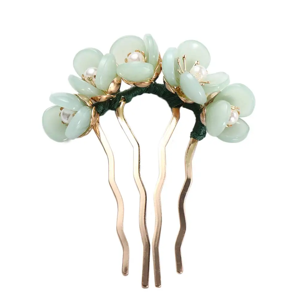 

Trendy Fashion Cute Disk Hair Pearl Hanfu For Women For Girls Hair Fork Hair Accessories Flowers Hair Stick U Shaped Hairpin