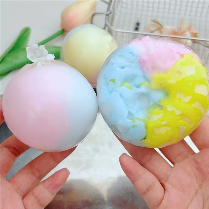 Gradient Macaron Chocolate Crunch Squeeze Anxiety Relief Ball Crispy Shell Squishy Toy ASMR Pleasing Sensory Gift for Adults
