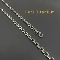 New Pure Titanium Necklace Titanium Angle Chain Wide 7mm Anti Allergic Man Woman DIY Hip Hop Trend Customizable Length Light