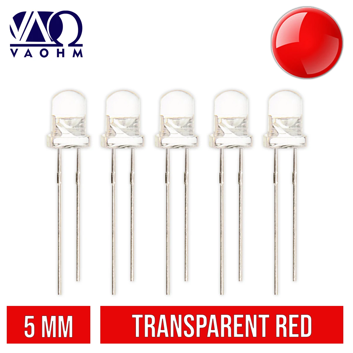 Diode électroluminescente à tête ronde, eau claire, LED F5, rouge, bleu, vert, orange, jaune, blanc, 5mm, 10 pièces