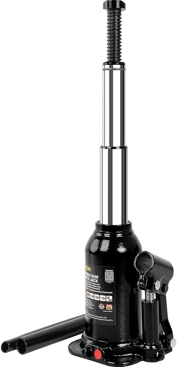 

4 Ton Double Ram Hydraulic Car Bottle Jack for Auto Repair and House Lifting, 8000 lbs Capacity