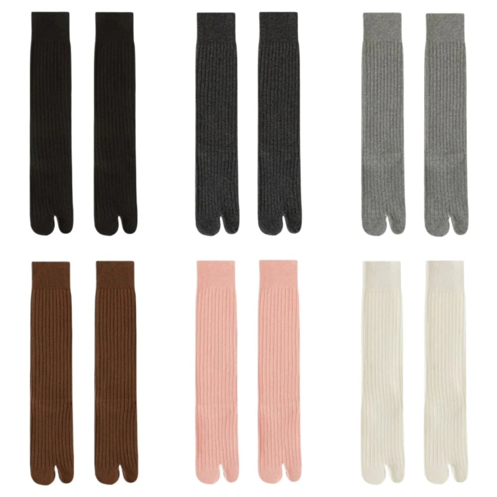 올 매치 니트 투 토 스타킹 얇은 솔리드 컬러 JK 송아지 롱 양말 하라주쿠 니하이 별도 발가락 양말 로리타