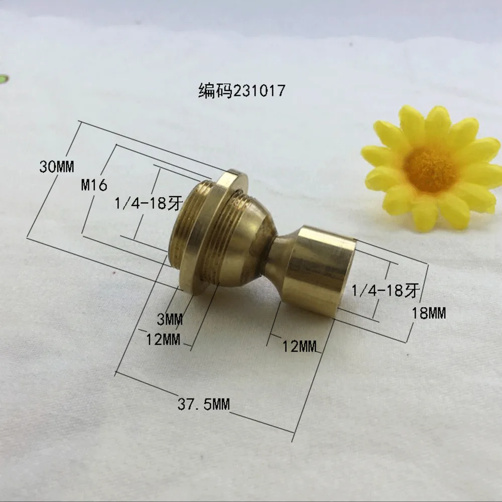 Pure Brass Wall Lamp Universal Shaking Copper Steering Head Table Wall Lamp 360 Degree Universal Joint 1 / 4-18 Internal Teeth