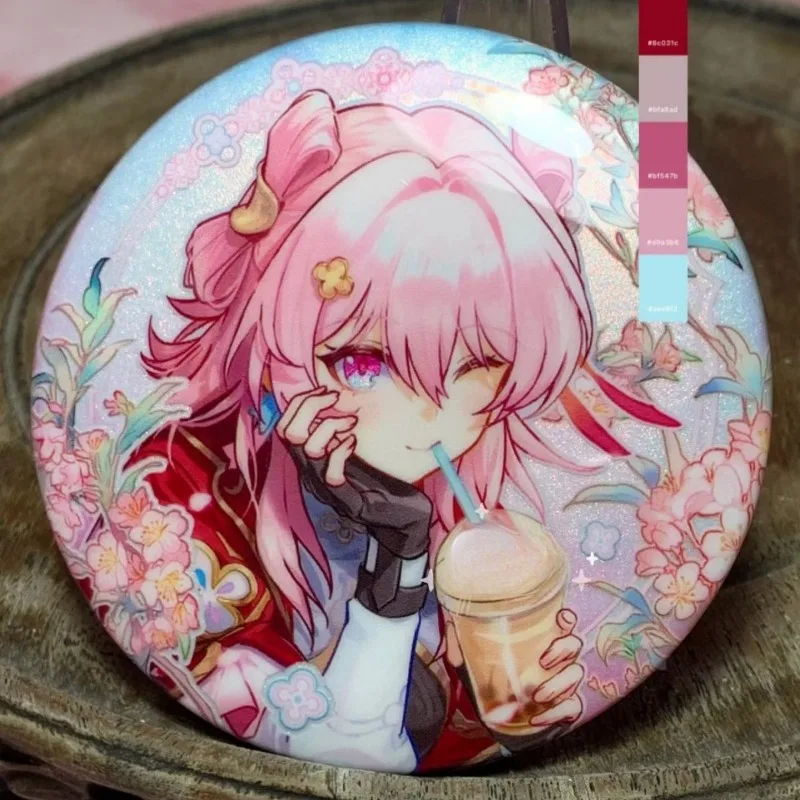 Games Honkai Star Rail March 7th Linkage Periphery Stand Badge Button Pin 58mm Brooch Badge Bag Acrylic Gift