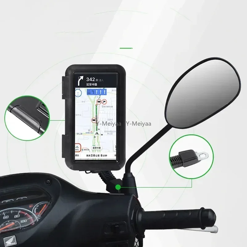 

Держатель для телефона на мотоцикле, водонепроницаемый чехол для мотоцикла, велосипеда, подставка на руль, крепление, водонепроницаемая сумка для телефона на скутере, мотоцикле