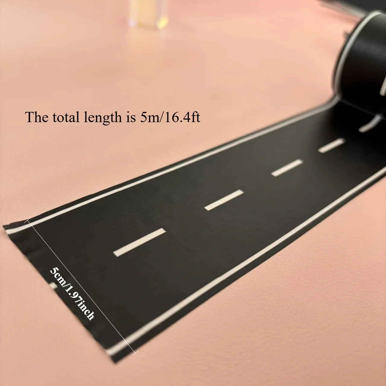 2 rolls of cartoon-style reusable road stickers and black road tape, suitable for party racing car decoration 6