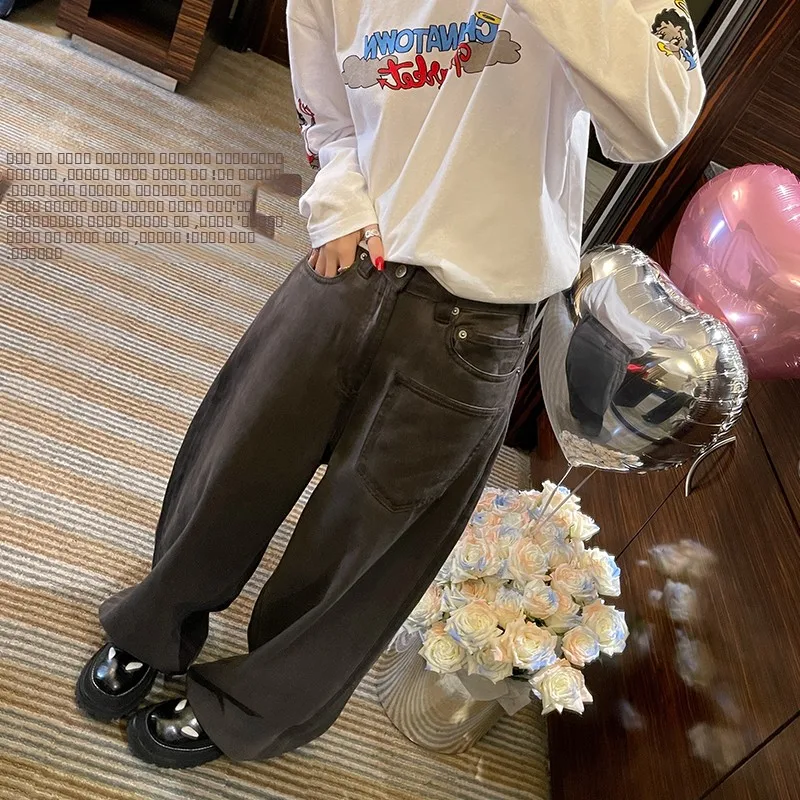 

Джинсы VIMAS свободного кроя, комфортные, модные, с эффектом потертости, прямые, темно-синие, для повседневной носки