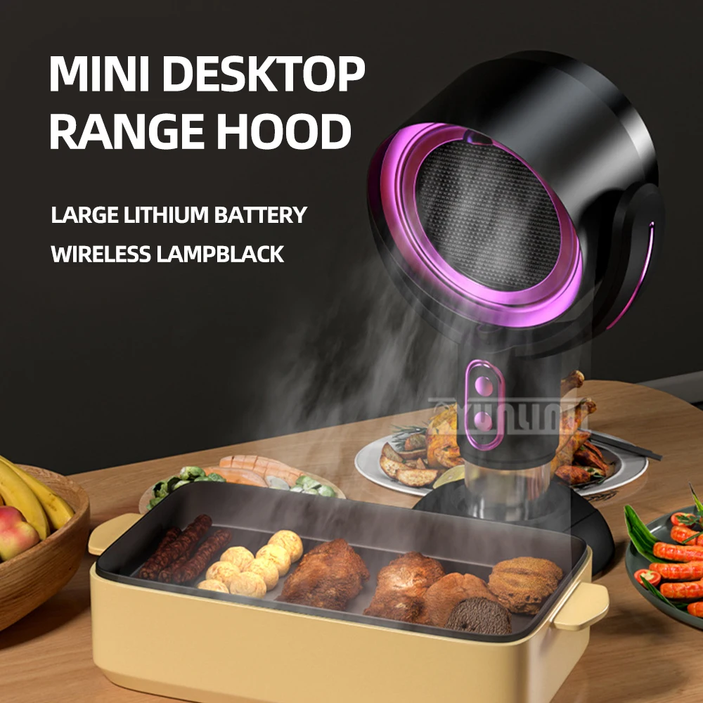 Desktop Exhaust Hood Barbecue Oil Smoke Machine Mini Kitchen Ventilator Portable Hot Pot Range Hood Cappa Aspirante Cucina