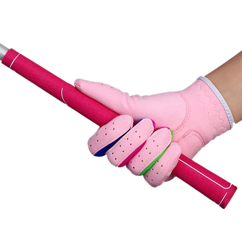 PGM-guantes de Golf antideslizantes para niños y niñas, guante de tela de fibra Superfina para deportes al aire libre, transpirable, resistente al