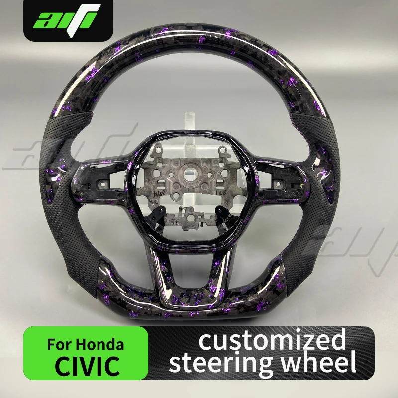 

Аксессуары для салона автомобиля по индивидуальному заказу, перфорированный кожаный руль из углеродного волокна, подходящий для Honda Civic