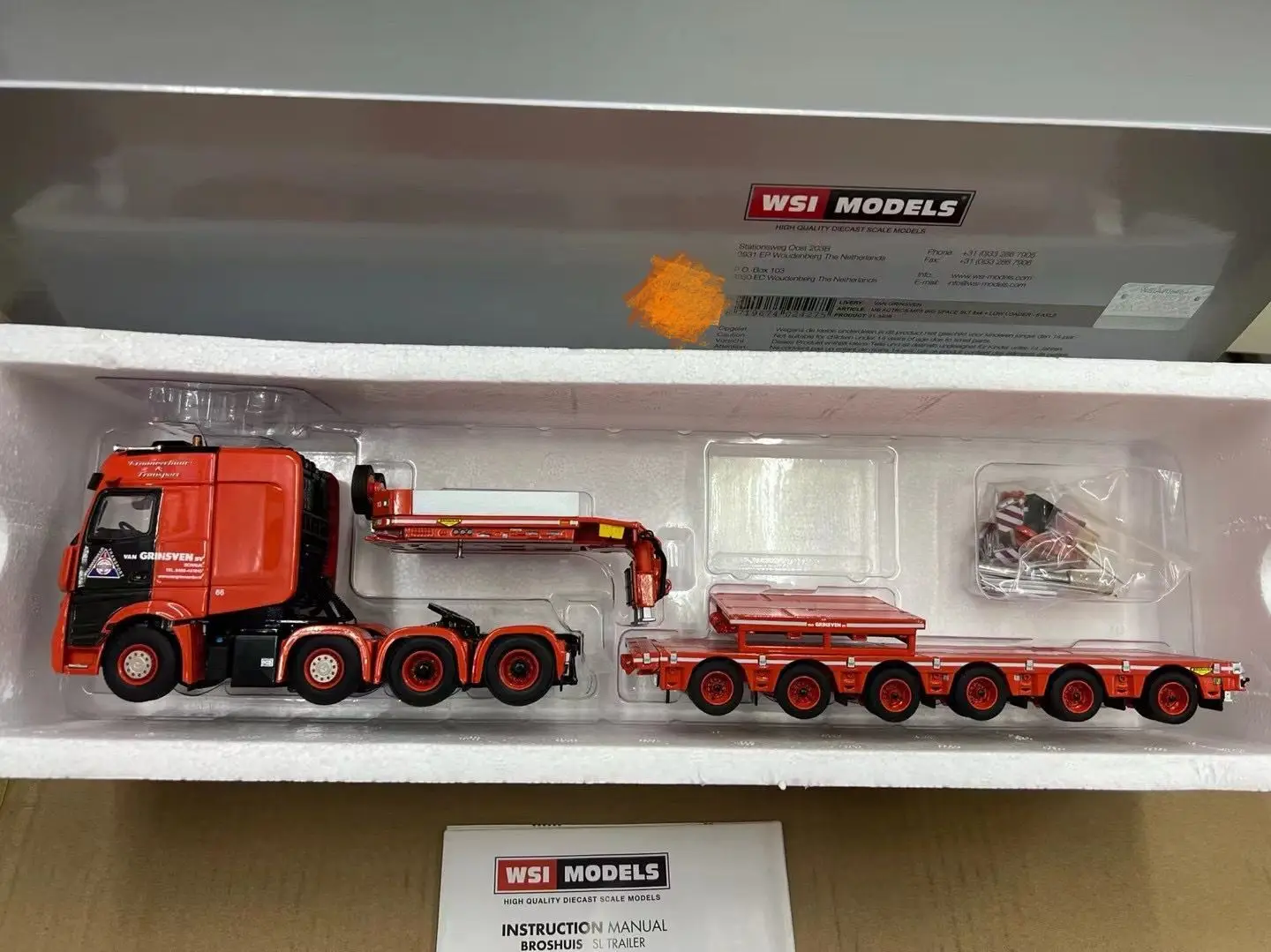 1:50 Scale Die-Cast Truck Models 01-3409 Instruction Manual Broshuis Sl Trailer Lowloader New in Box