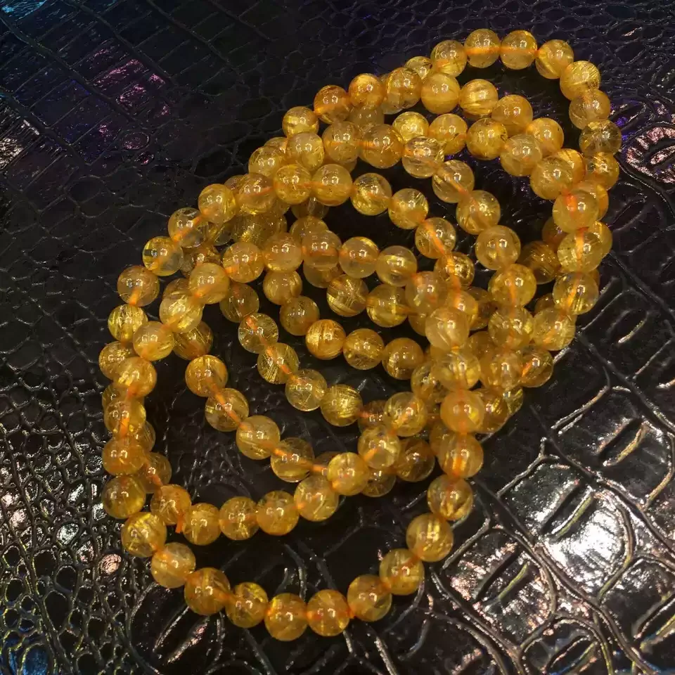 

High Quality Natural Stone Beads Natural Gold Rutilated Quartz Beads for Jewelry Making