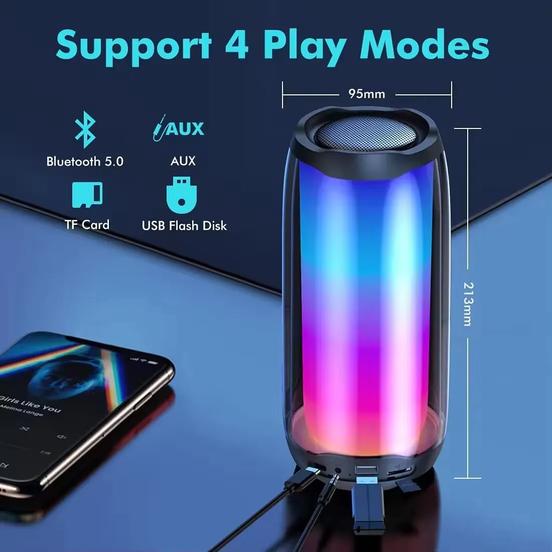 Система объемного 3D звучания, прозрачная Беспроводная аудитория, Bluetooth-динамик, портативный PartyBox, RGB светильник сабвуфер TWS