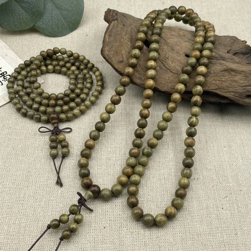 

Multi circle ethnic style bracelets for men and women, green sandalwood Buddhist beads, cultural toys, prayer beads bracelets