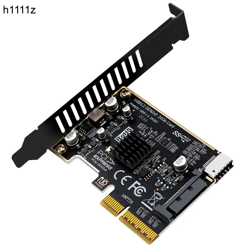 

PCIE to Type-E Expansion Card PCI Express X4 to Type E USB 3.2 GEN2 20Gb Riser Board ASM3242 Chip for Desktop Front Panel Type C
