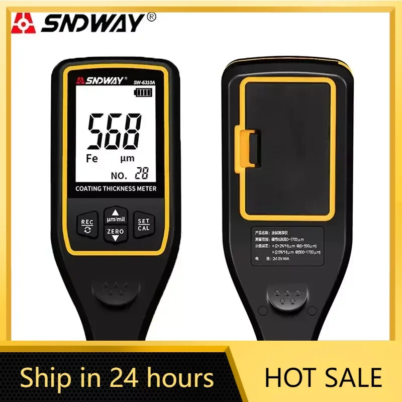 

SNDWAY Digital Paint Coating Thickness Gauge Car Detector Refinishing Paint Micrometer Automotive Test High-Precise Probe Meter