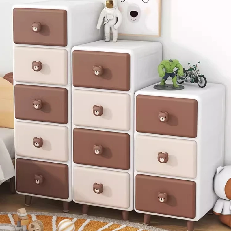 Plastic Multi-layer Snack Storage Cabinet New Baby Toy Storage Cabinet Drawer Style Children's Wardrobe Bedroom Bedside Table