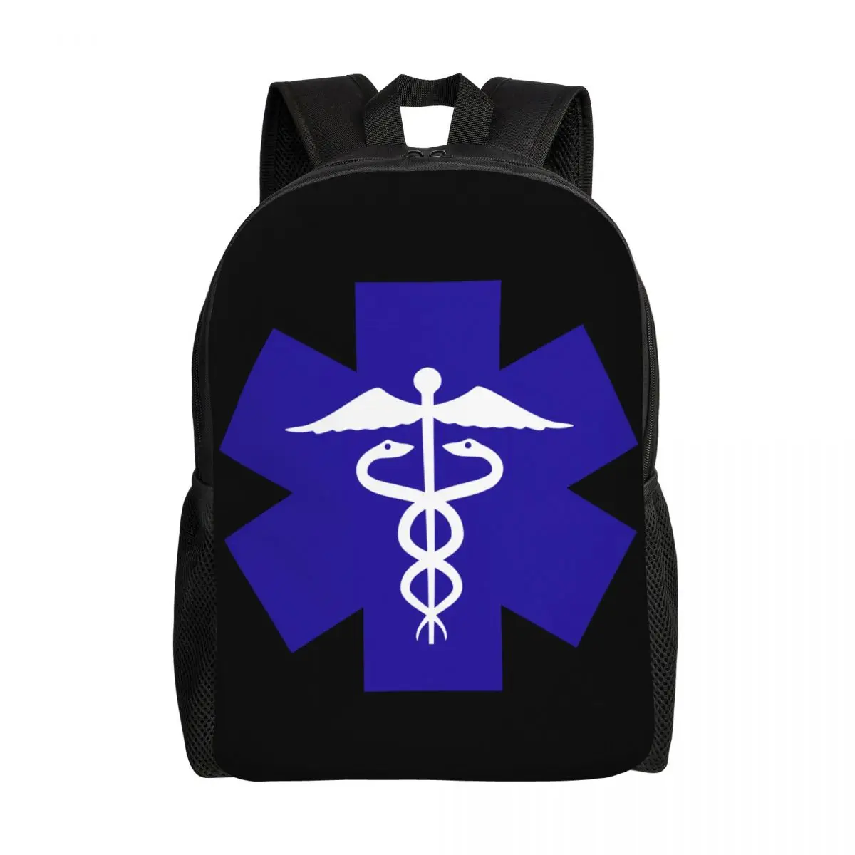 Customized 3D Print EMT Emergency Medical Backpacks  Star of Life Logo College School Travel Bags  Bookbag Fits 15 Inch Laptop