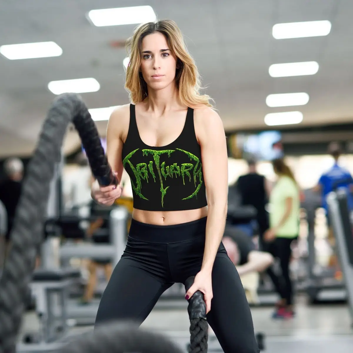 

Custom Adult Obituary Band Logo Death Metal Trucker Women Sports Vest Bra Gym Workout High Impact Yoga Crop Tank Top