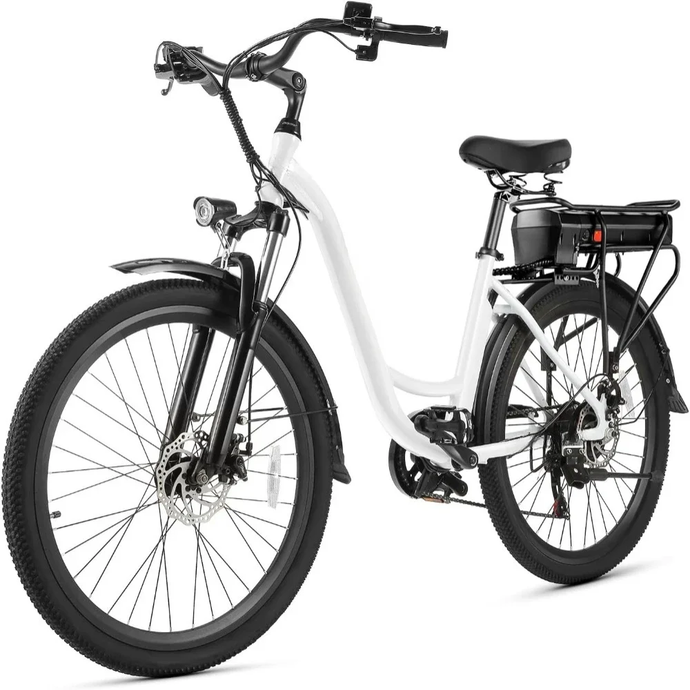 

Electric Bike, 48V 500Wh EBike, UP To 60 Miles, Removable Battery, 3H Fast-Charge, 26" Commuter Electric Bicycles, 7-Speed