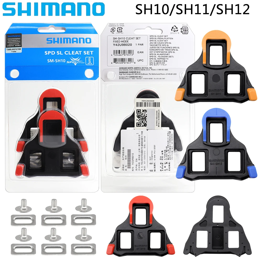 SHIMANO SPD-SL SM-SH11 SH10 SH12 Road Bike Pedal Cleats Self-locking Pedals Cleats Road Bike 0/6/2 Degree Float Type