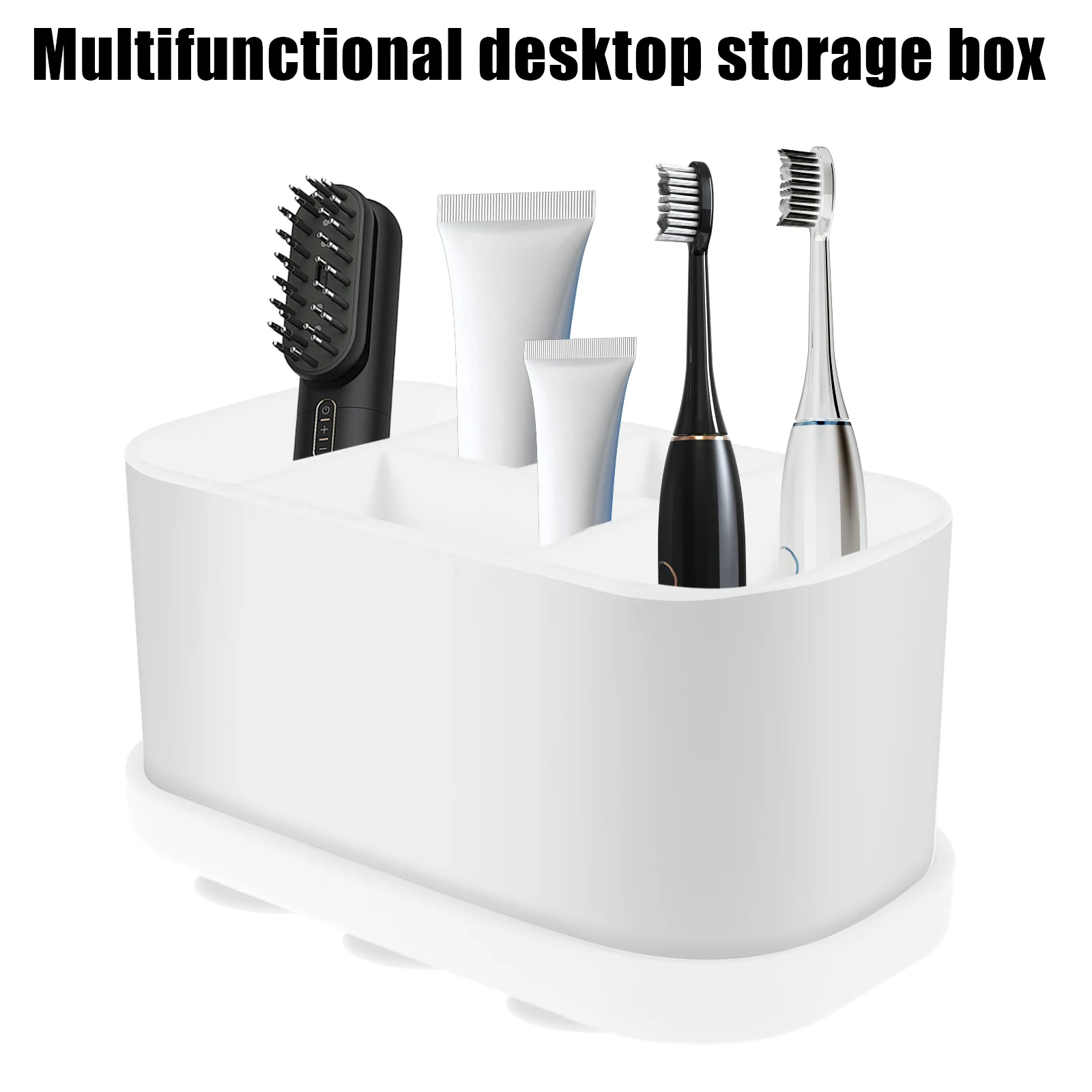 Toothbrush Holders for Bathrooms 5 Slots Tooth Brush Organizers Toothpaste Storage Holder Countertop Suction Cup Organizers New