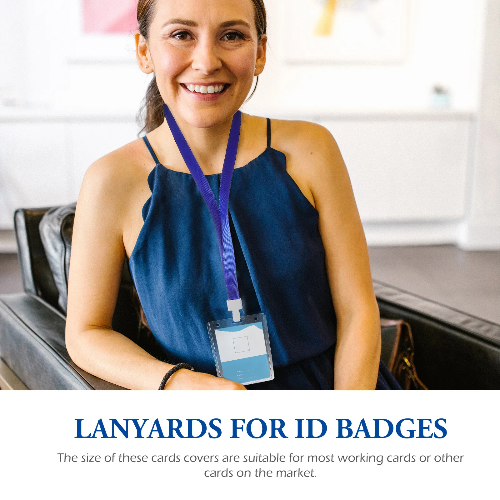 10 قطعة حامل بطاقة الهوية واضحة شارة عمودية كم غطاء حماية شفاف لبطاقات العمل اسم شارة العمل #2