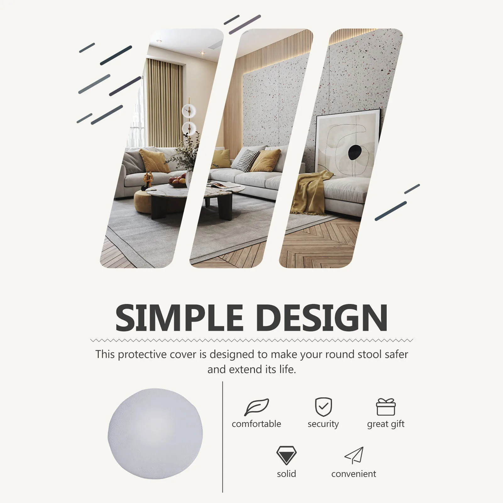 غطاء مقعد دائري بلون نقي، واقي مقعد سميك مقاوم للخدش لغطاء ديكور سطح البراز #1