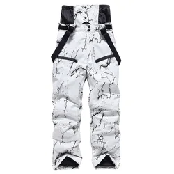 Pantalones de snowboard para hombre y mujer, pantalón cálido para la nieve, esquí, blanco, S-XXL