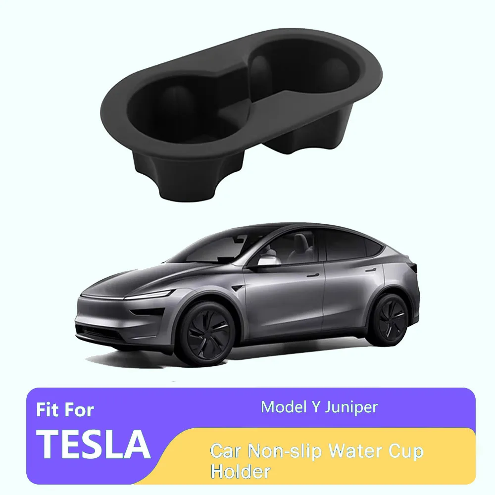 Neu für Tesla Model Y Juniper 2025. Starten Sie Silikon-Wasserbecher-Matte, Untersetzer, Schlitze, rutschfeste Matte, wasserdichtes Getränkepad-Zubehör