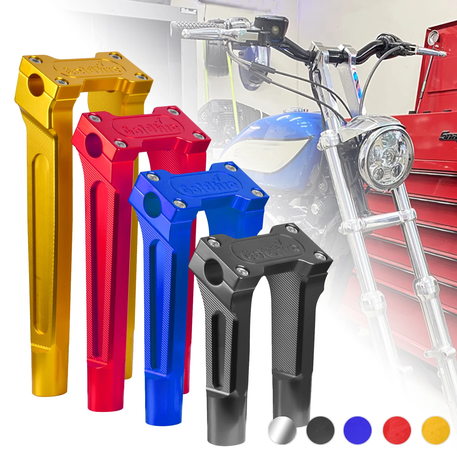 

6/8/10 Inch Motocycle Pullback Handlebar Risers Suit Moto Accessories For Most Dyna / Street Bob / Softail / Sportster