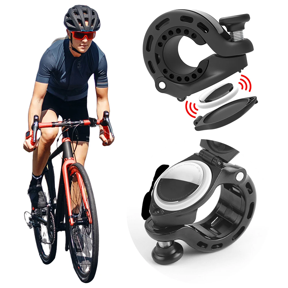 

Bicycle Bell for AirTag Aluminium Alloy Mountain Bike Bell Anti-Theft Bike Handlebar Bell for Mountain Bike Road Bike
