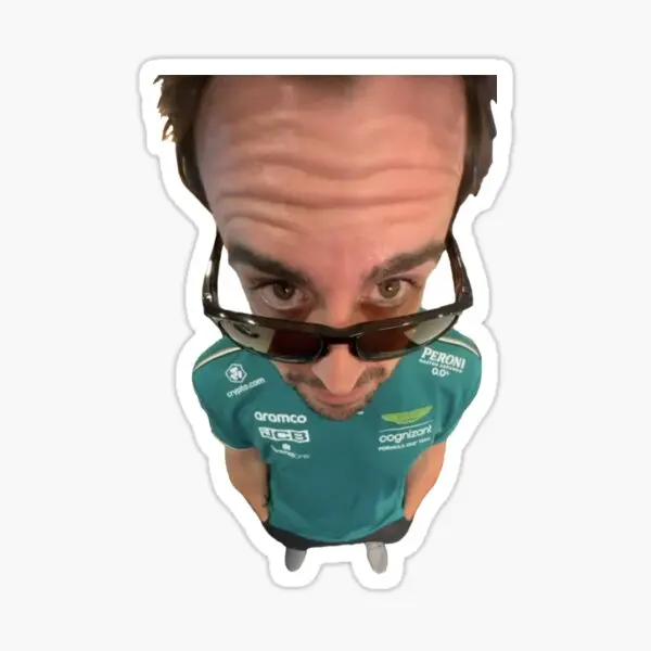 Fernando Alonso Trolling Russel Meme Sel 5PCS Stickers for Window Water Bottles Laptop Print Kid Decor Art Stickers Room