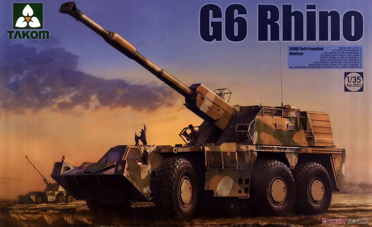 TAKOM 2052 1:35 Scale South Africa G6 Rhino Self Propelled Artillery  Howitzer Hobby Craft Plastic Assembly Model Building Kit