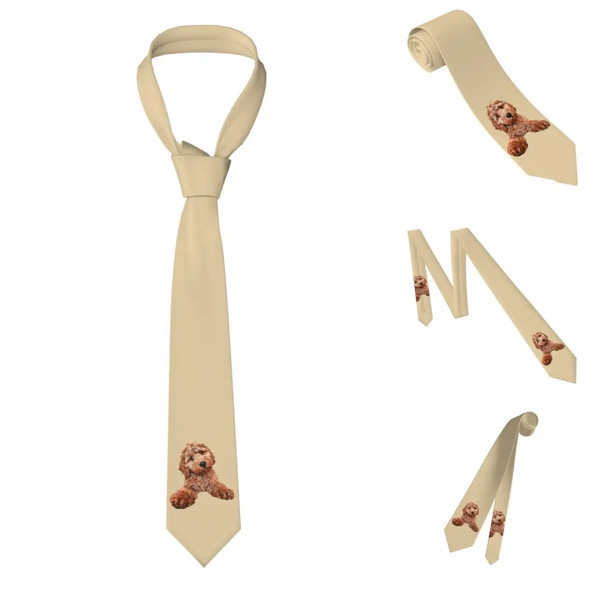 Cavapoo Labradoodle Goldendoodle Poodle Mix Necktie for Men Silk Polyester 8 cm Neck Ties Party Accessories Tie Classic Gravatas