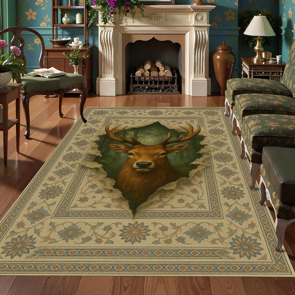 الوحش الثعلب النمر الأسود المطبوعة السجاد البوهيمي نمط الحدود سجادة باب غرفة المعيشة غرفة نوم الديكور البساط