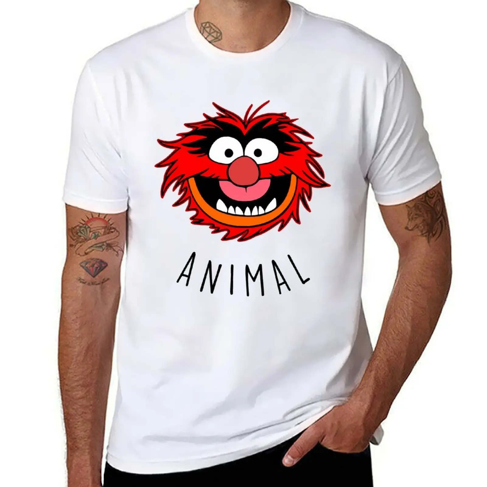 

Muppets Animal Emotional Support Animal Drummer T-Shirt t shirts cotton 100% T-Shirt