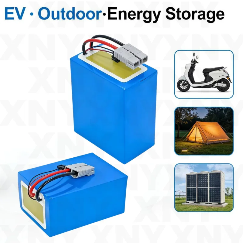 84V 80Ah/100Ah LiPo Lithium Ion Battery with Smart BMS Bluetooth APP + 10A Charger Combo for 5000W Inverter Driven Induction