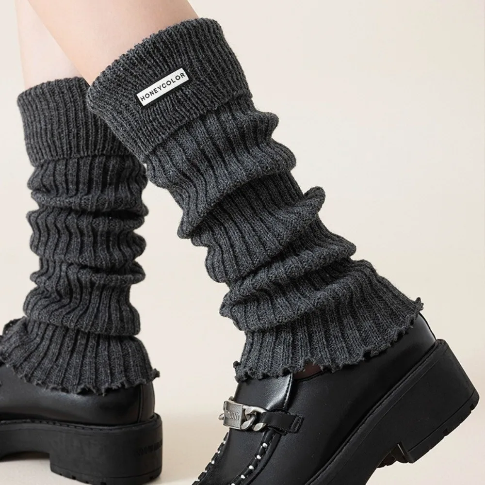 

New Solid Color Leg Warmers Thickened Harajuku Mid-Calf Sock Boot Covers Autumn and Winter