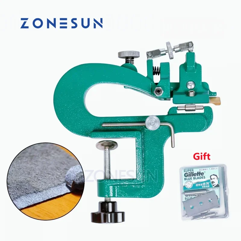 

ZONESUN Leather Paring Device,Manual Leather Skiver, Hand Skiving Machine, Leather Splitter, Vegetable Tanned Peeler, Peel Tools