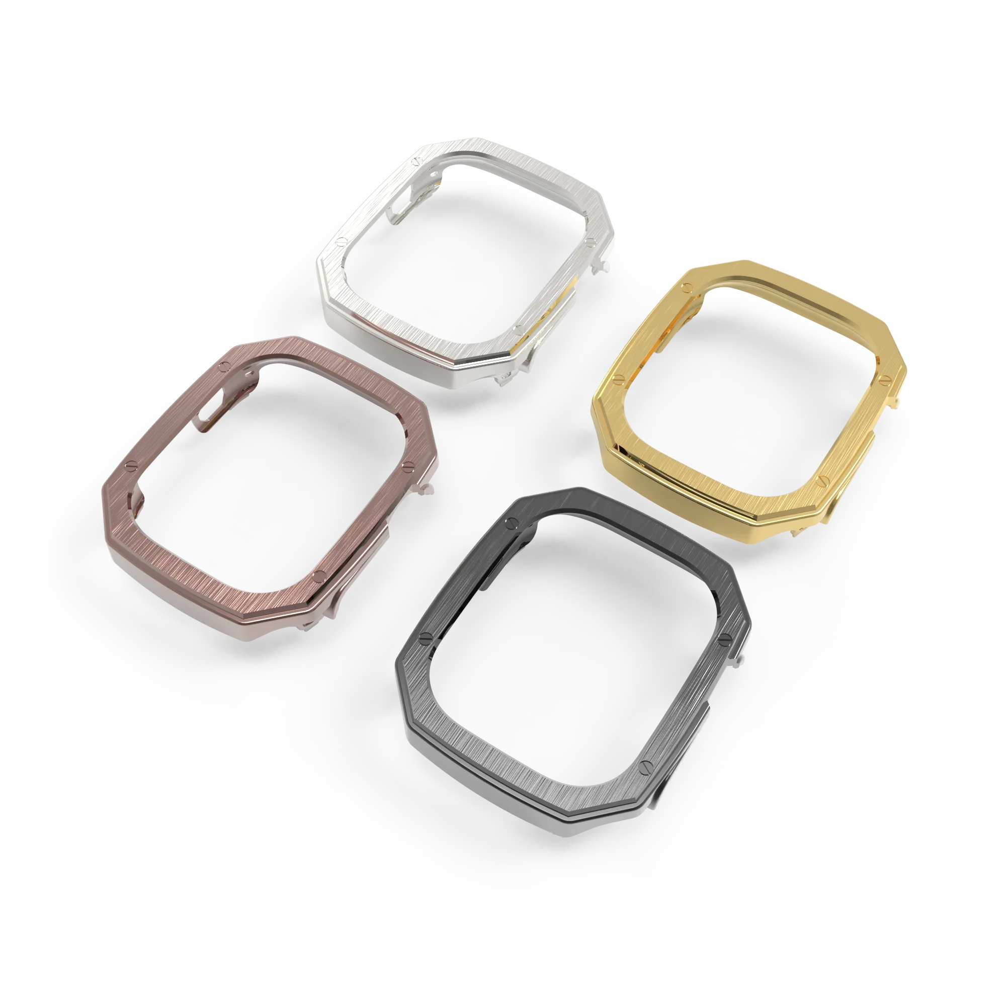 Hard PC Bumper for Apple Watch 45mm 41mm 40mm 44mm Plating Brushed Drop-proof Protective Cover for iWatch series 9 8 7 6 5 se 4