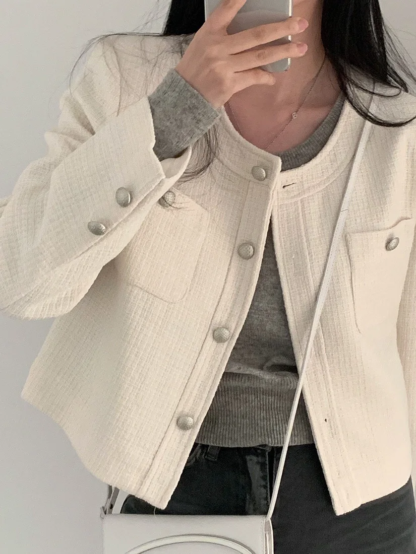 

Ele ort Outerwear Women's Faionable Korean Sle Autumn 2025 New Retro Small Fraance Wind High-End Sensation irt