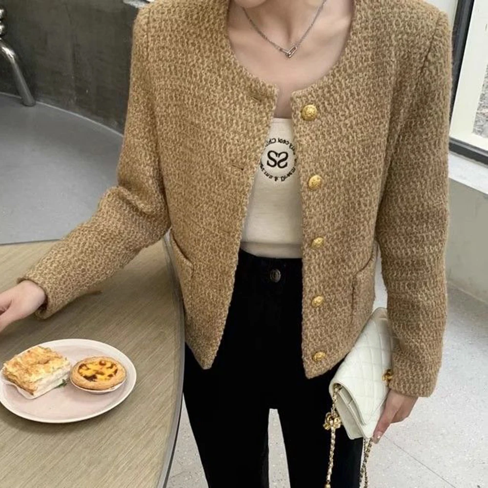 French  style women 2025 new Internet celebrity high sense fashion versatile sweetheart style commuter wool short coat tide