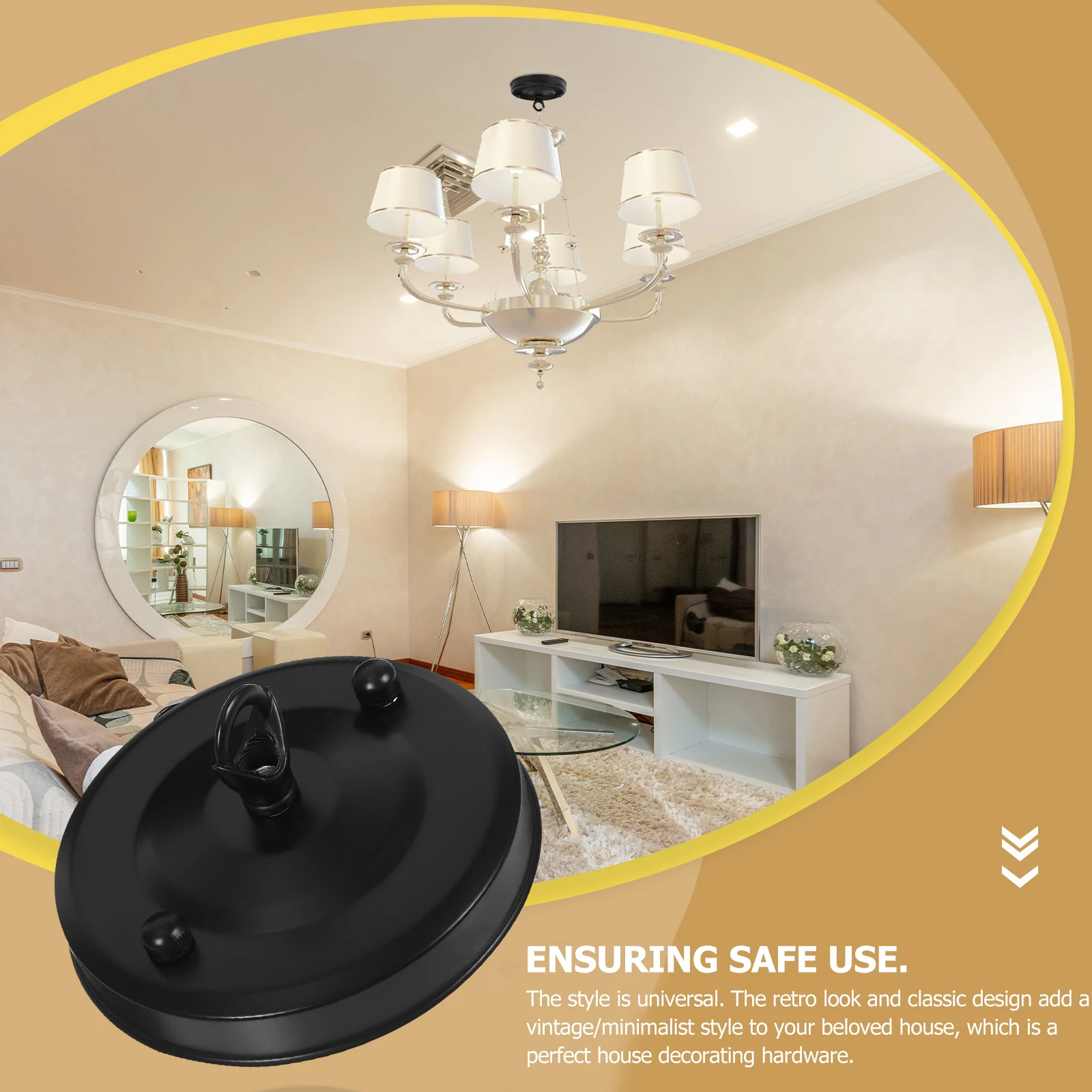 

2Pcs Black Canopy Plate Mounting Kit for Pendant Light Chandelier Parts Cover Fixture Pendant Light Parts LED Bulb Tube