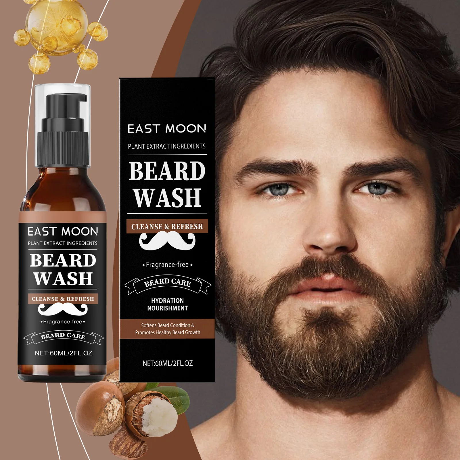 العناية بنمو اللحية، التحكم في الزيت، ترطيب عميق، ترطيب عميق، تقوية جذور اللحية، تقليل الجفاف، تحسين تساقط الشعر #1